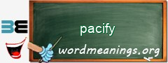 WordMeaning blackboard for pacify